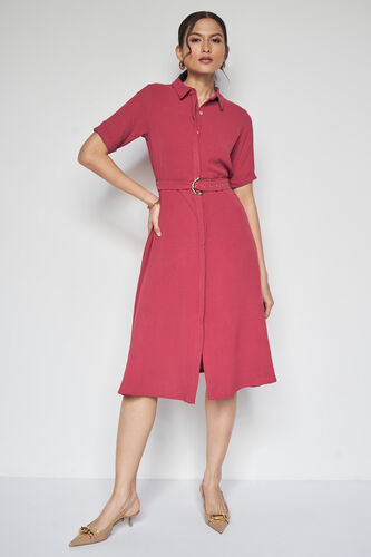 Gigi Solid Dress, Peach, image 2